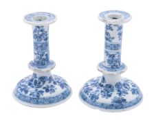A pair of Chinese blue and white miniature tapersticks,
