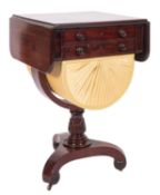 A Regency mahogany sewing and worktable,