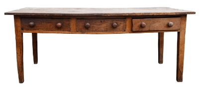 An oak farmhouse table,
