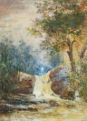 Late 19th / early 20th Century British school - Waterfall - Watercolour on paper - 46 x 33cm,
