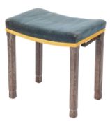 A George VI oak and upholstered Coronation stool, by MAPLE & CO, LTD,