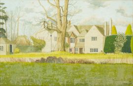 * James Lynch (British, b 1956) - Westbrook House, Westbrook - Gouache - 33.5 x 52cm, 47 x 67.