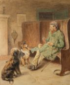 Stephen T Dadd (act 1879-1914) - A shared meal by the fireside,