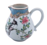 A Chinese famille rose sparrow-beak cream jug,