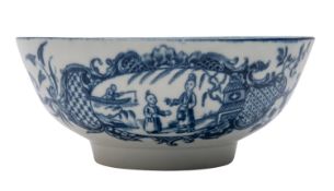 A First Period Worcester blue and white bowl,