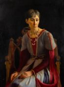 Late 19th Century school - 'Melancholia' - Oil on panel - 94.5 x 70.