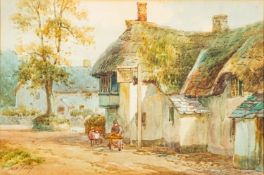Walter Henry Sweet (British, 1889-1943) - A thatched country pub - Watercolour on paper - 17.