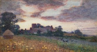 Elsie M Haynes (British, fl 1906-1935) - A rural landscape - Watercolour on paper - 20.