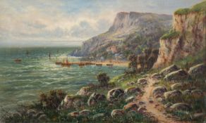Mabel Cansick Hider (British, 1888-1958) - 'Babbacombe beach' - Oil on canvas - 30 x 50cm,