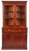 A William IV mahogany secretaire bookcase,