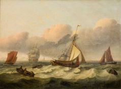 Thomas Luny (British, 1759-1837) - A cutters,