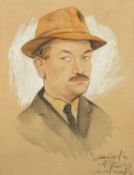 ? Haines (20th Century) - A Cubist portrait - Pen, ink and gouache - 37.5 x 29.5cm, 50.