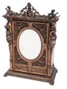 A French bronze mounted oak table cabinet,