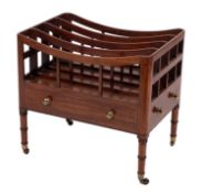 A George IV mahogany and ebony strung Canterbury,