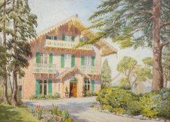 I.M. McKeag (British, 20th Century) - Alpenfels - Watercolour - 50 x 69.5cm, 58 x 77.