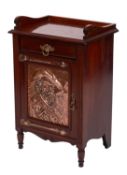A Victorian mahogany smoker's cabinet in Arts & Crafts style,