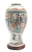 A large Chinese famille verte baluster vase,