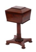 A George IV or William IV mahogany teapoy,