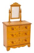 A Victorian painted wood dressing chest and mirror,