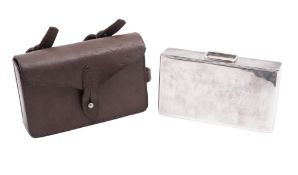 An Edwardian cased silver sandwich box, of plain oblong form,