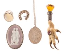 A quantity of various silver jewellery etcetera, to include a fringe-link necklace,