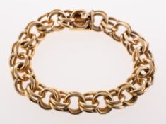 A double link curb bracelet, hidden clasp, figure of eight safety catch,