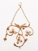 A Victorian rose-cut diamond pendant, (in need of repair/parts missing),