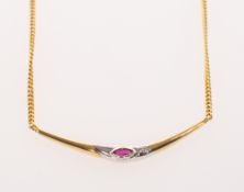 A ruby an diamond necklace,