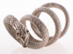 A Victorian woven snake bracelet,
