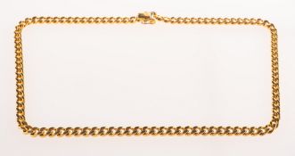 A curb link necklace, push in clasp and two figure of eight safety catches,