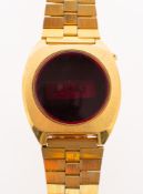 Collins a gentleman's LED gold-plated 1970s wristwatch having a round dial,