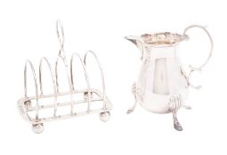 An Elizabeth II silver cream jug, baluster form,