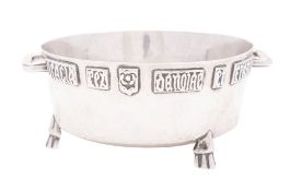 An Arts & Crafts silver two-handled dish, a reproduction copy of the 