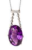 An Art Deco amethyst and diamond necklace,