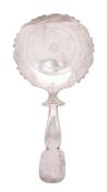 A George III silver caddy spoon,