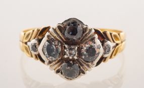 An antique diamond cluster ring, (possibly Georgian/early Victorian),
