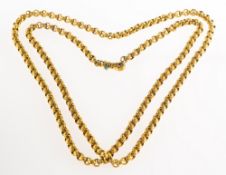 A Victorian gilt hand clasp necklace,