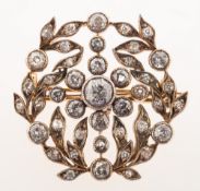 An Edwardian Belle Époque diamond garland brooch pendant, circa 1885-1910,