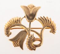 Geoffrey Bellamy for George Tarratt, a 1960's 9ct gold tulip brooch,