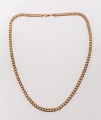 A curb chain necklace, UK import mark for 375 & 9kt near clasp, lobster catch marked 375,