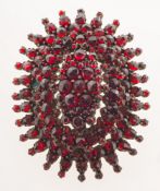 A Victorian Bohemian garnet keepsake pendant brooch
