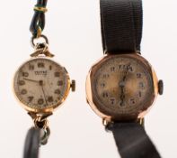 Two gold watches to include;- Vertex, a lady's 9K gold wristwatch,