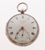 Brockbanks', London, 4046 a silver open-faced pocket watch,