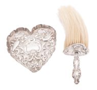 A late Victorian silver heart-shaped dish,