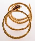 A Victorian woven snake bracelet,