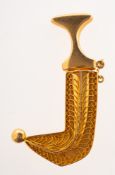 A filigree work dagger brooch, (possibly Middle Eastern),