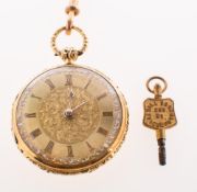 Robert Roskell, Liverpool, an 18K three-colour gold keyless pocket watch