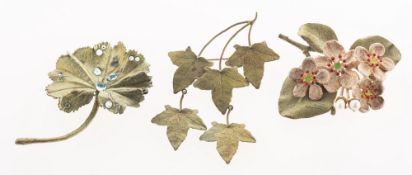 Michael Michaud, a group of three brooches, including the 'Survivor Tree Brooch',