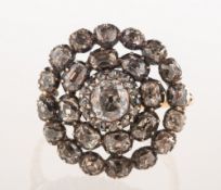 An antique diamond cluster ring, (possibly late Georgian/early Victorian),