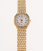 Tissot Saphir a lady's 9K wristwatch the white enamel dial having raised Roman numerals and signed